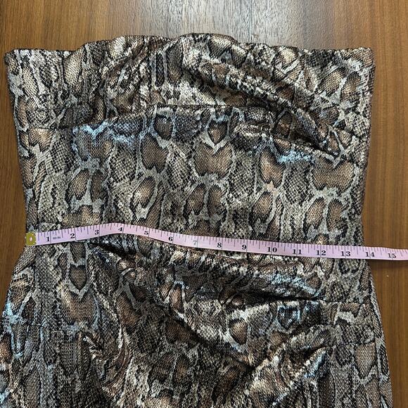 Revolve Nookie Blind Date Midi Dress in Bronze, Strapless Ruched, Size Large - Picture 7 of 12